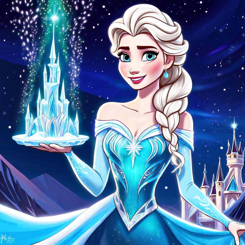 elsa creating an ice palace with her powers