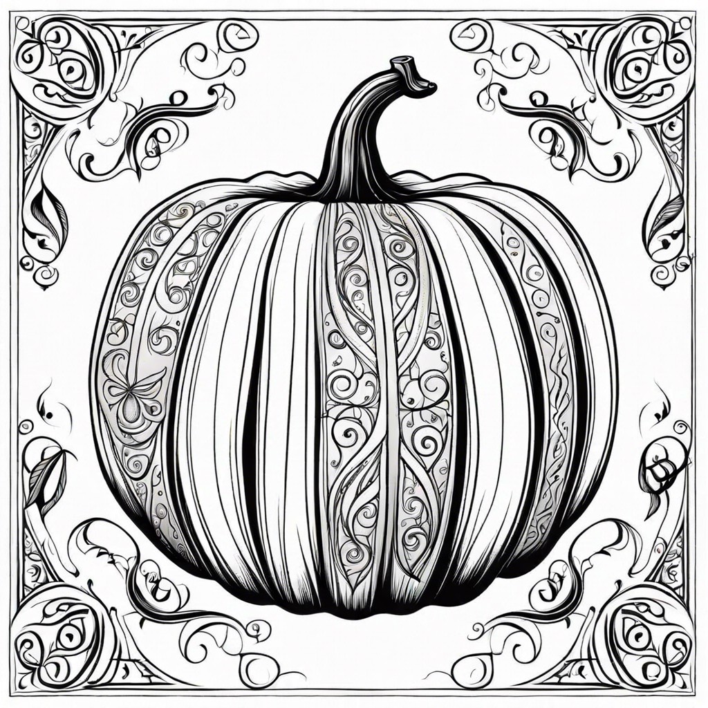 enchanted pumpkin with a magical scroll design