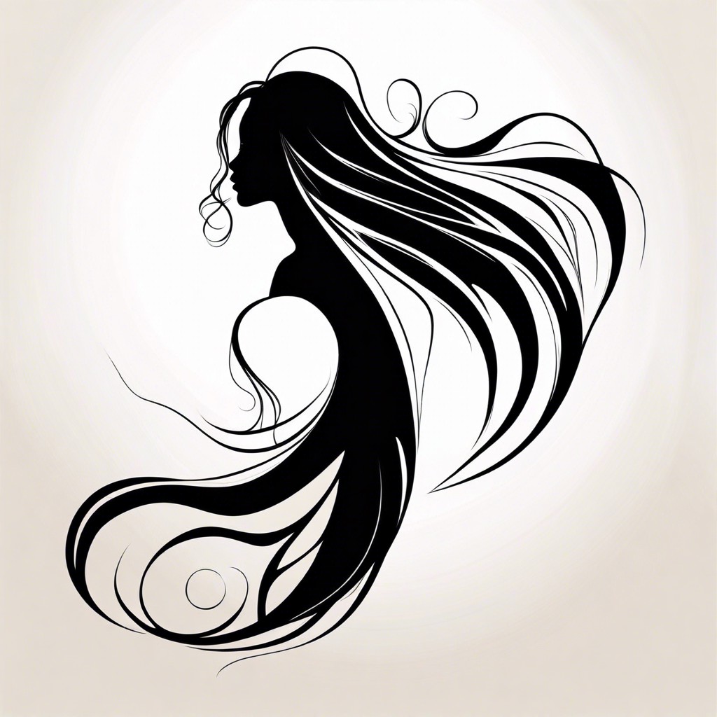experiment with negative space to suggest hairs shape and flow