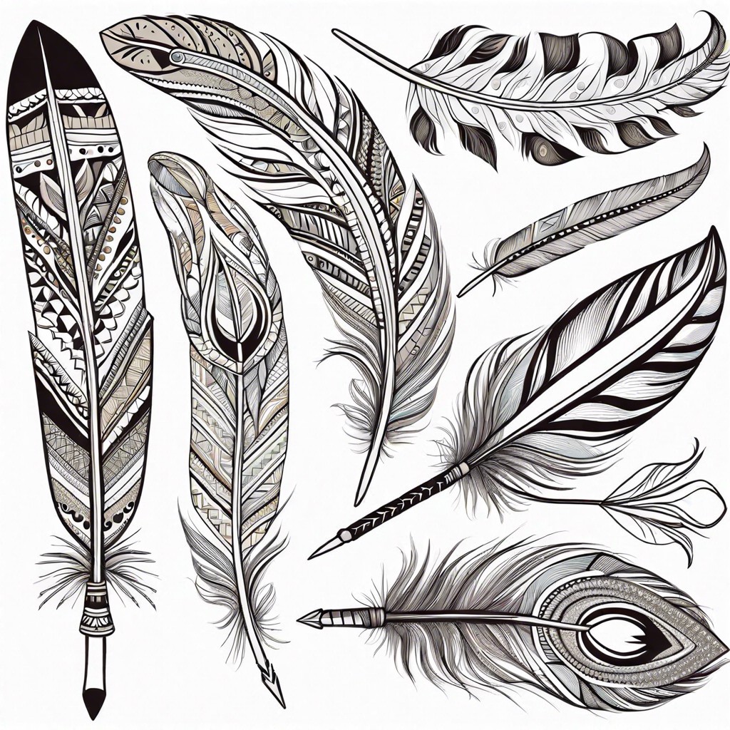 feather and arrow designs