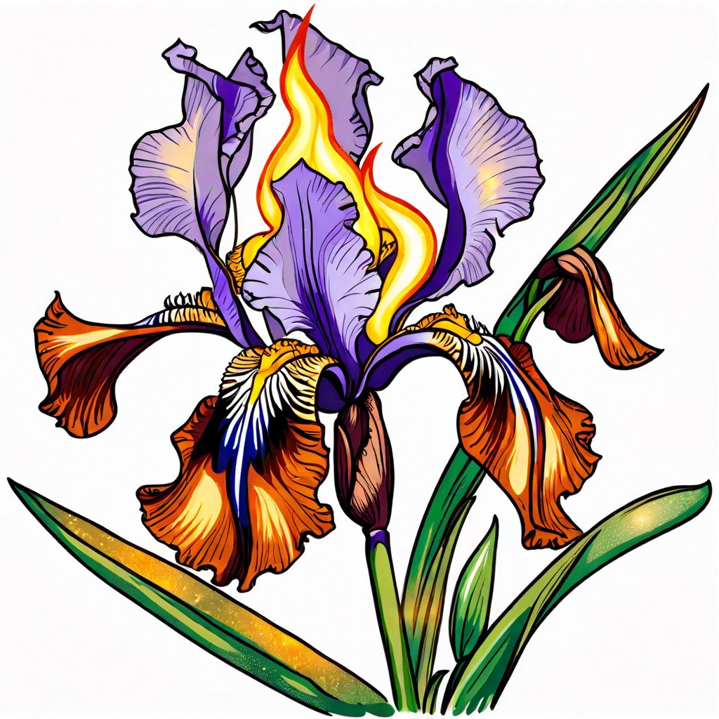 fire eyes flames and embers glowing within the iris