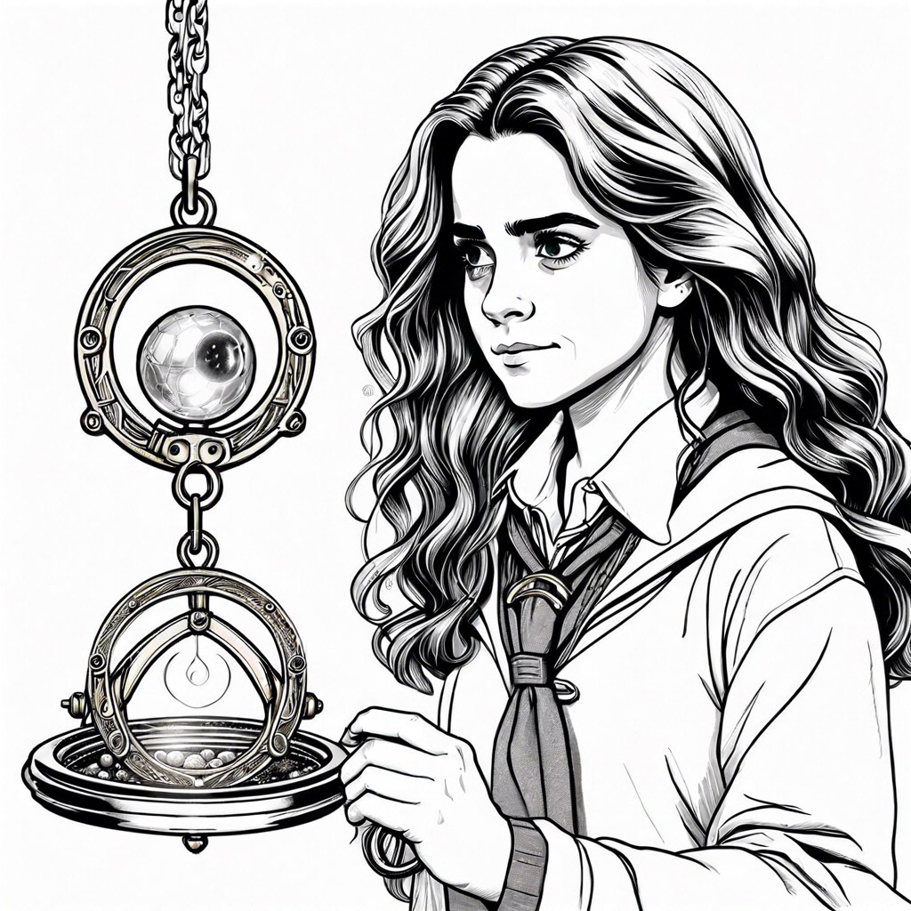 hermione casting a spell with her time turner visible