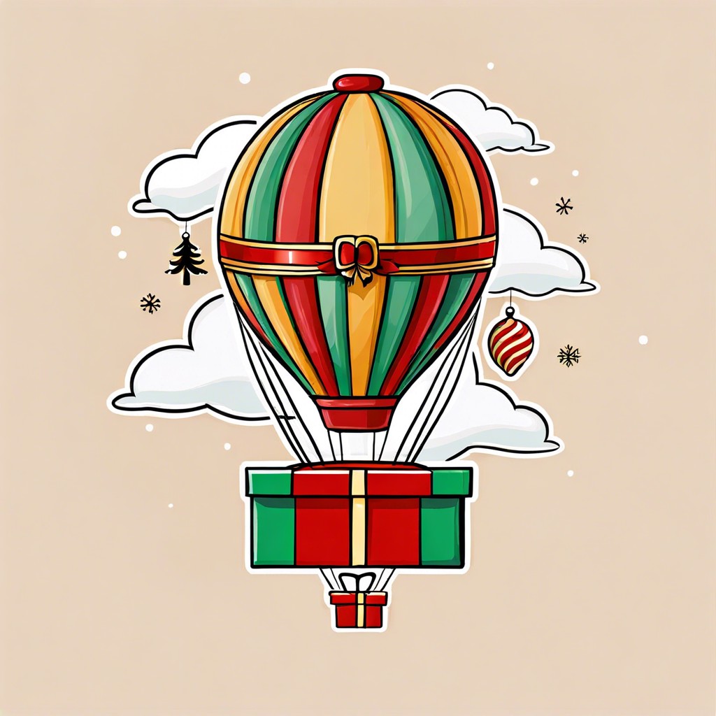 hot air balloon with presents