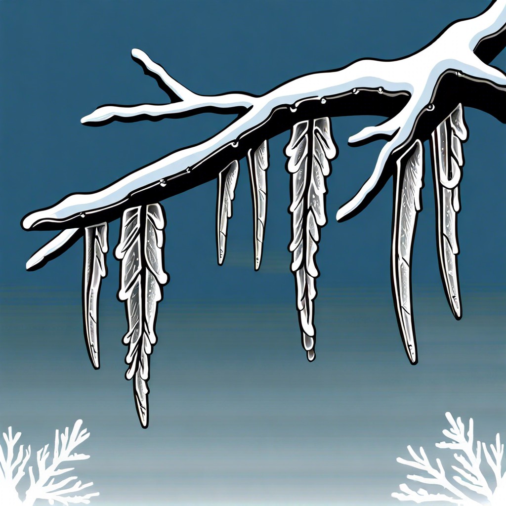icicles dangling from a branch