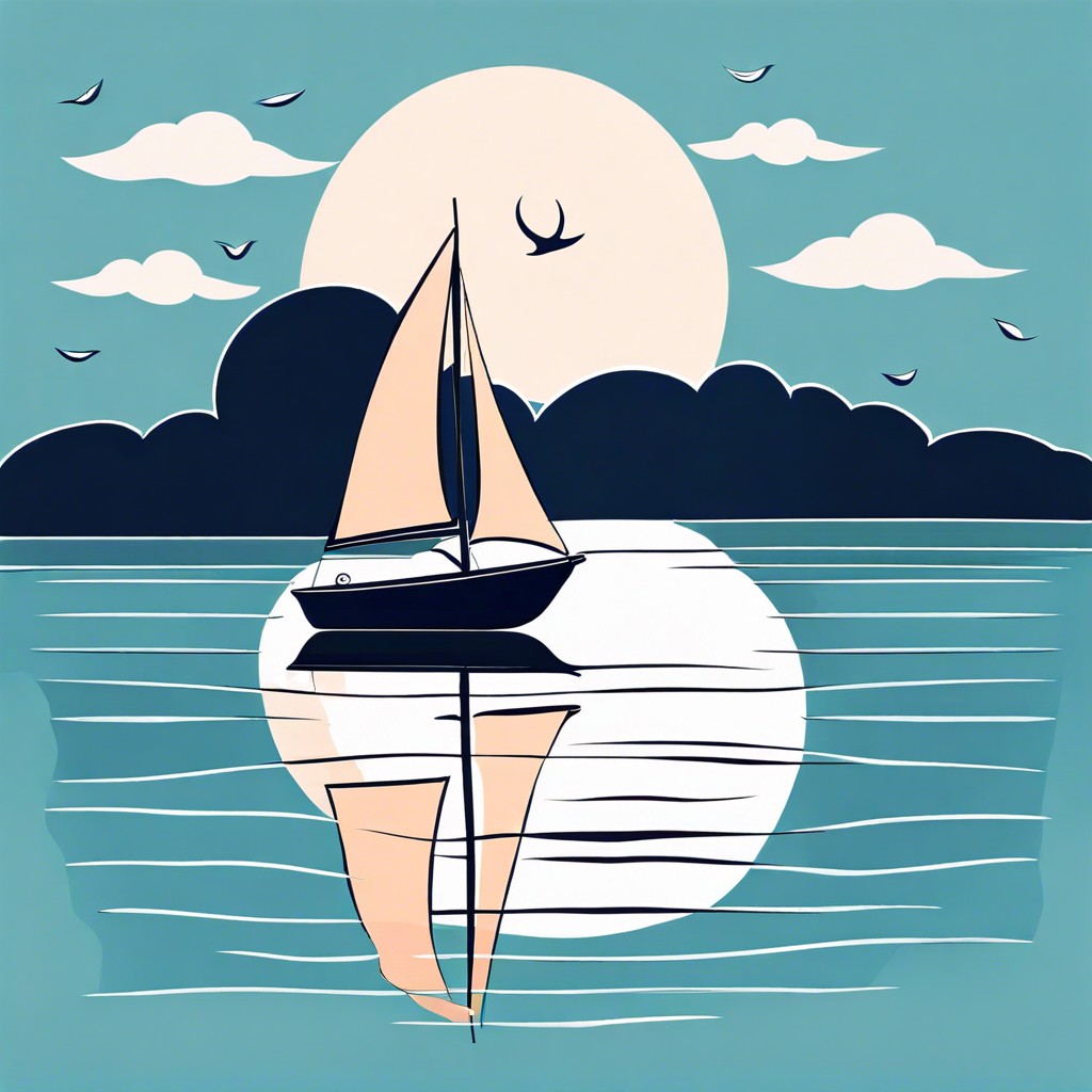 illustrate a classic sailboat on calm waters
