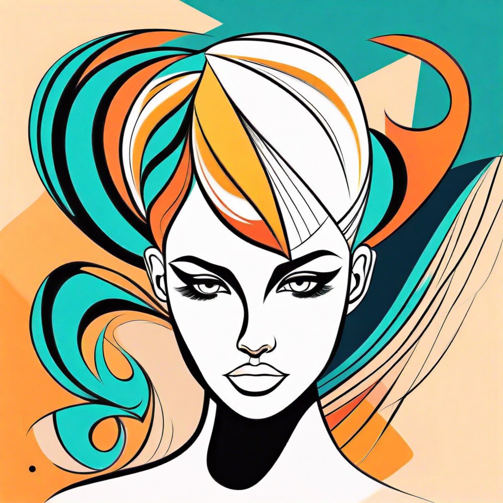 illustrate hair with abstract shapes for a modern twist