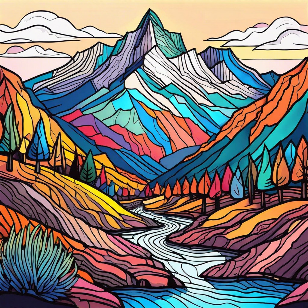 layered mountain range
