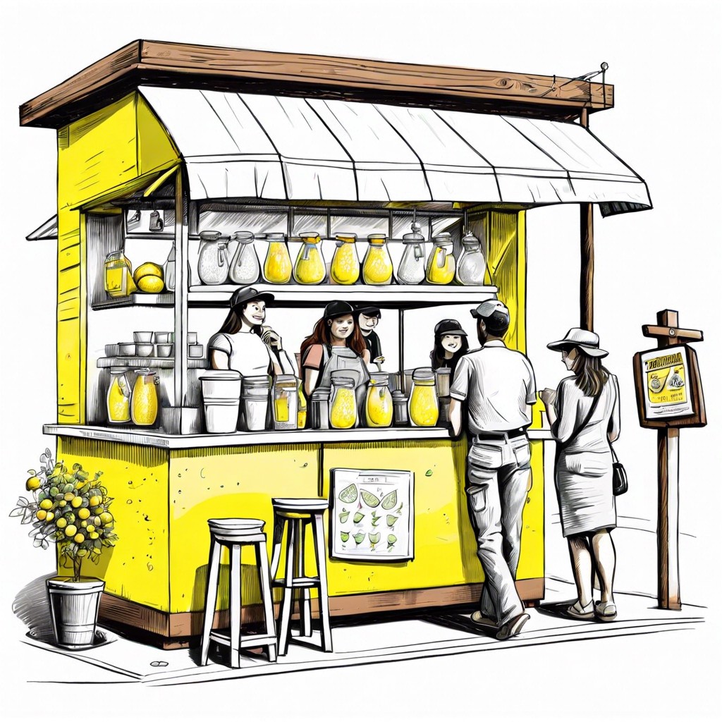 lemonade stand with a queue
