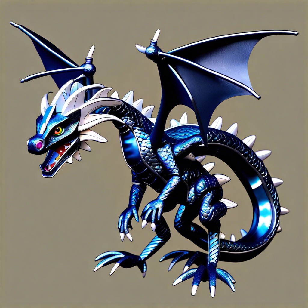 magnetic dragon puppet with movable metallic pieces