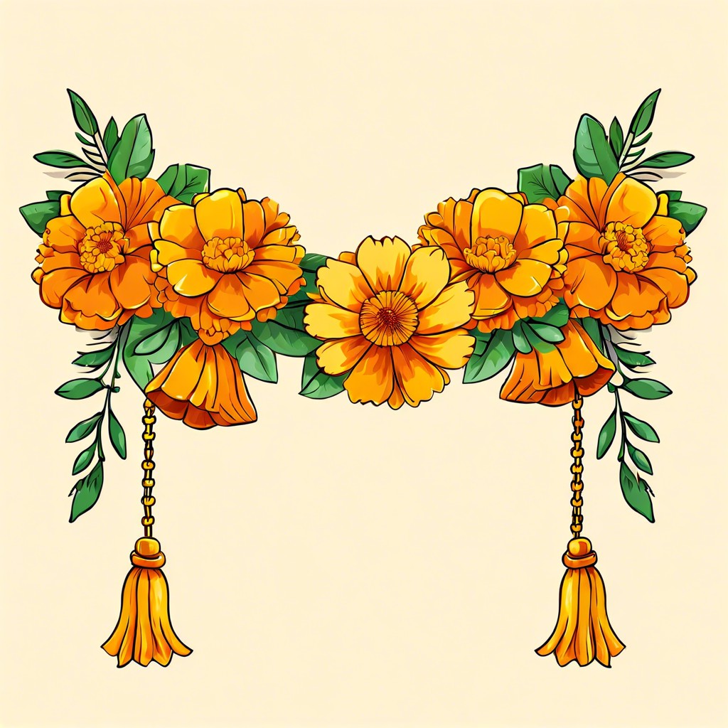 marigold chain used in traditional celebrations