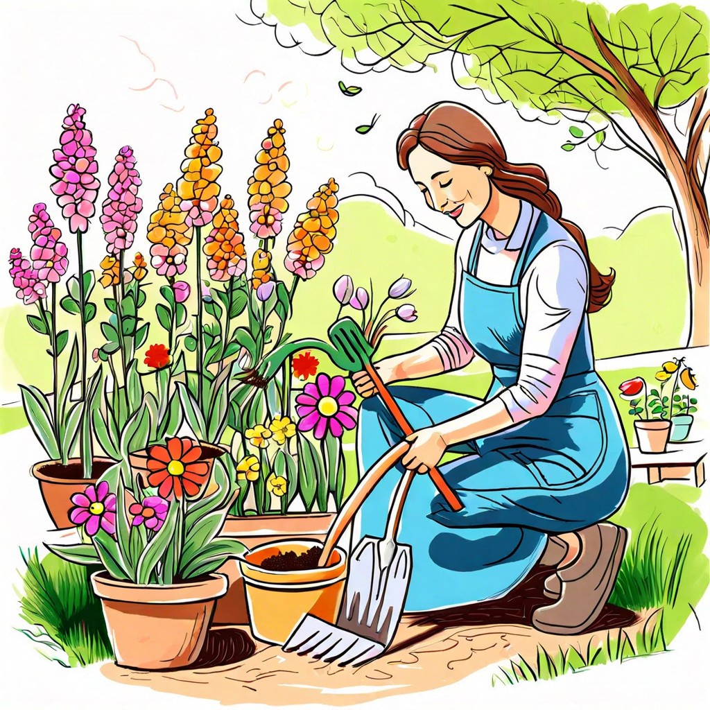 moms favorite hobby scene gardening reading etc