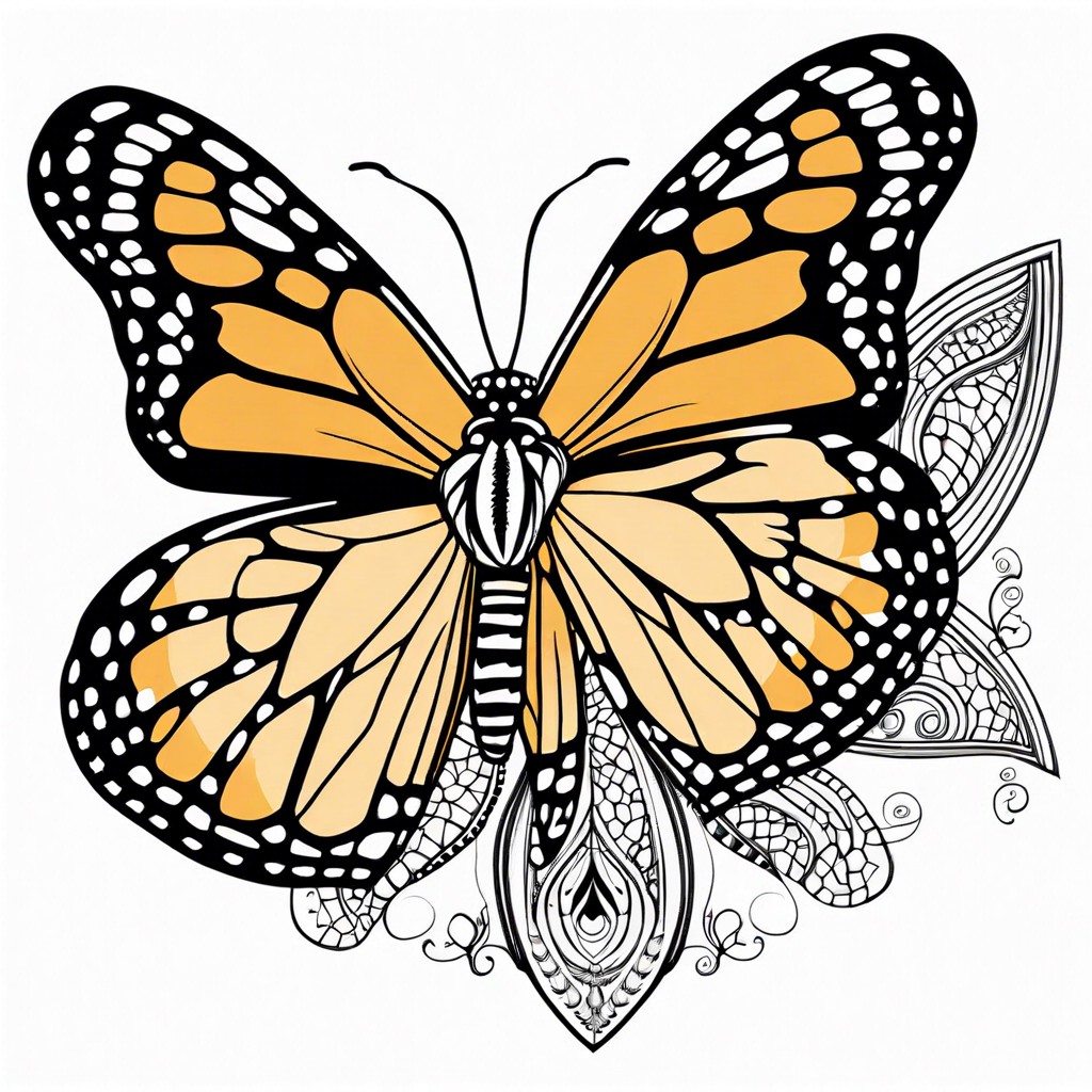 monarch butterfly with patterned wings