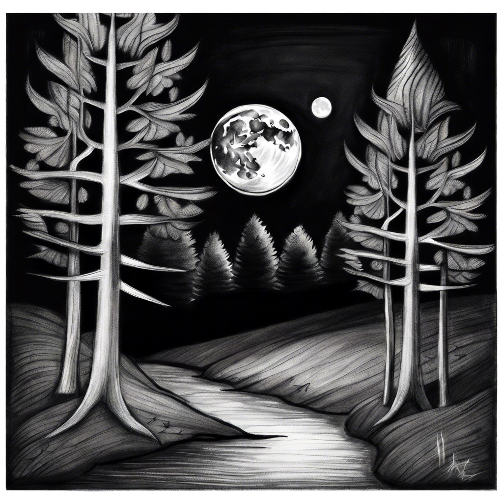 moonlit forest scene