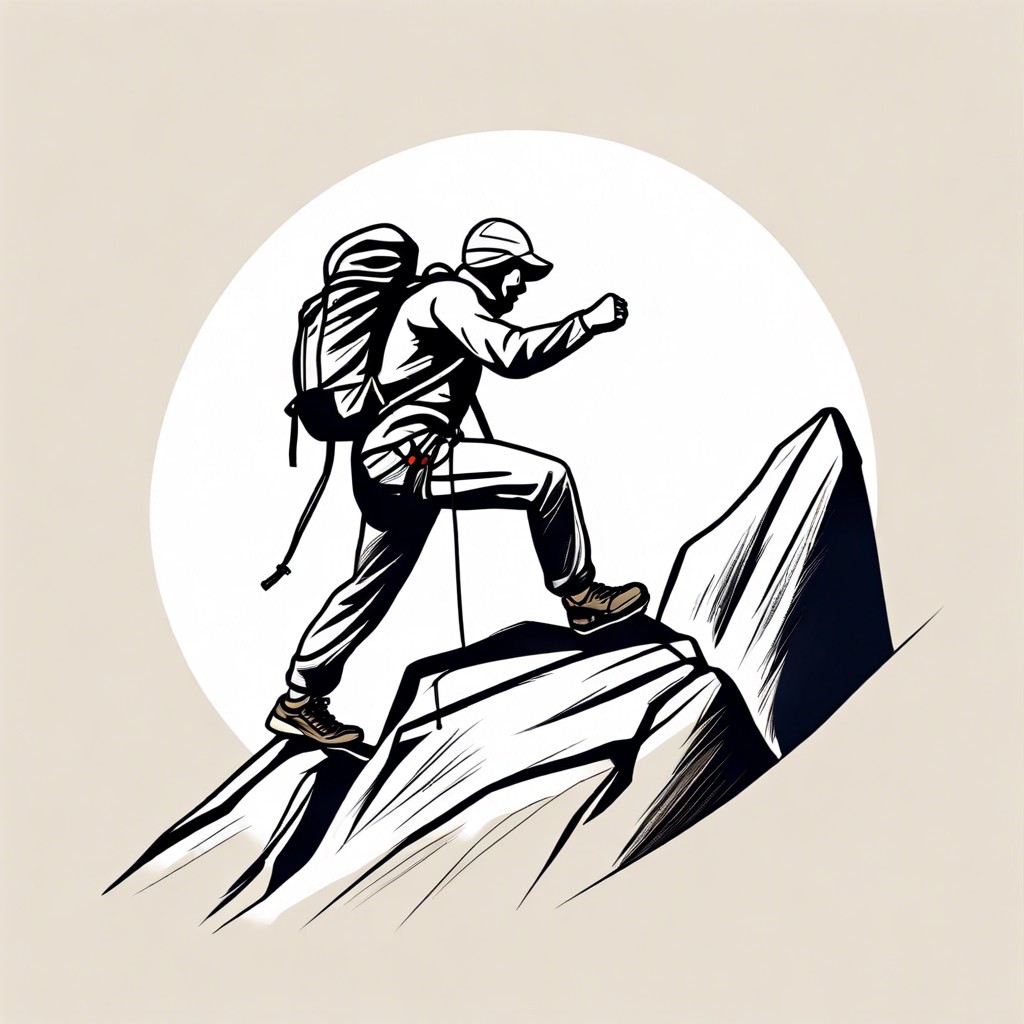 mountain climber reaching