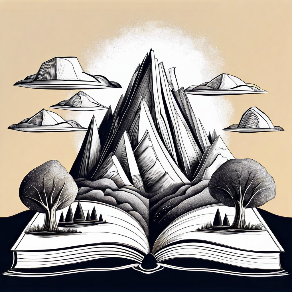 mountains made of books