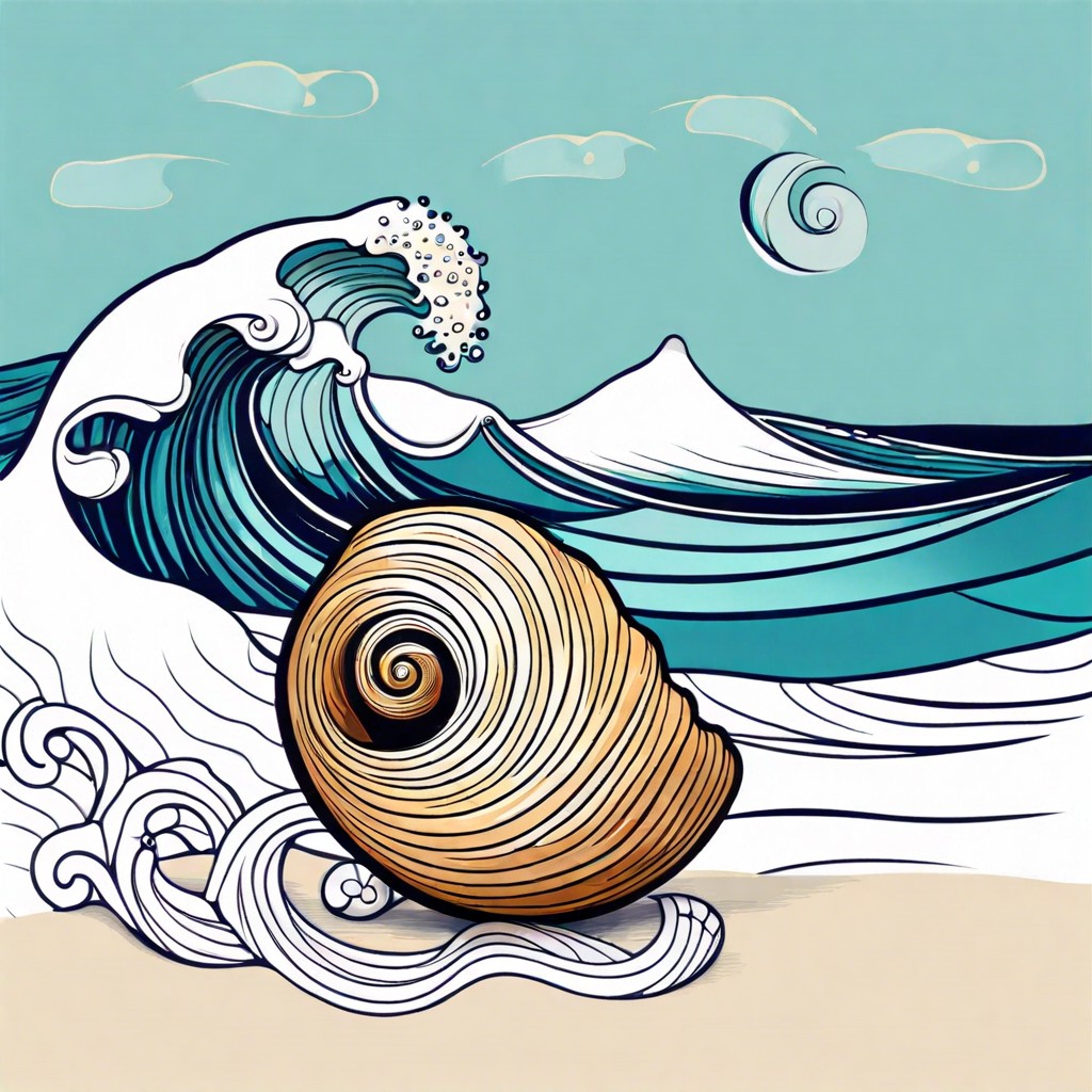 ocean wave inside a seashell