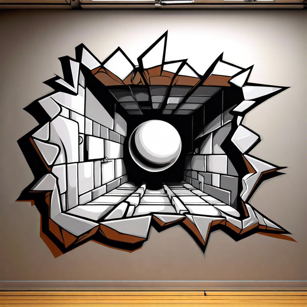 optical illusions with 3d effects on walls
