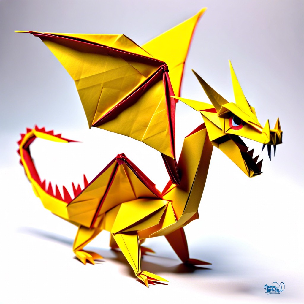 origami dragon puppet made from paper folding