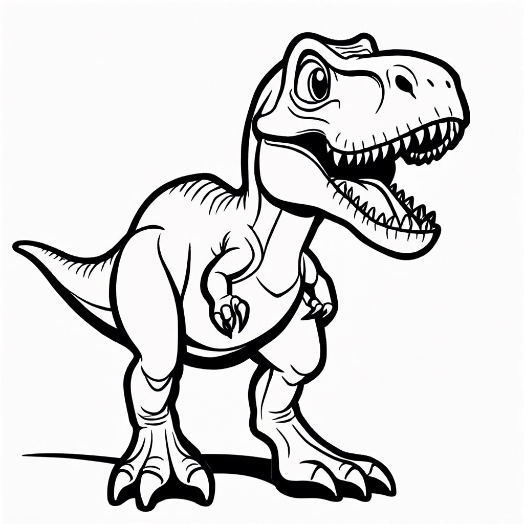 outline a dinosaur like a friendly t rex