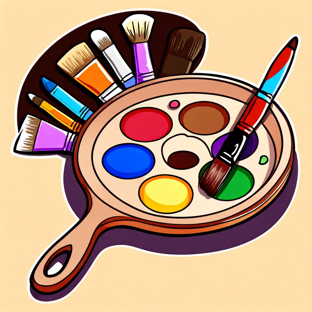 painting palette with brush