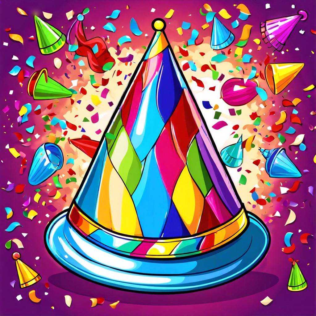 party hat with confetti