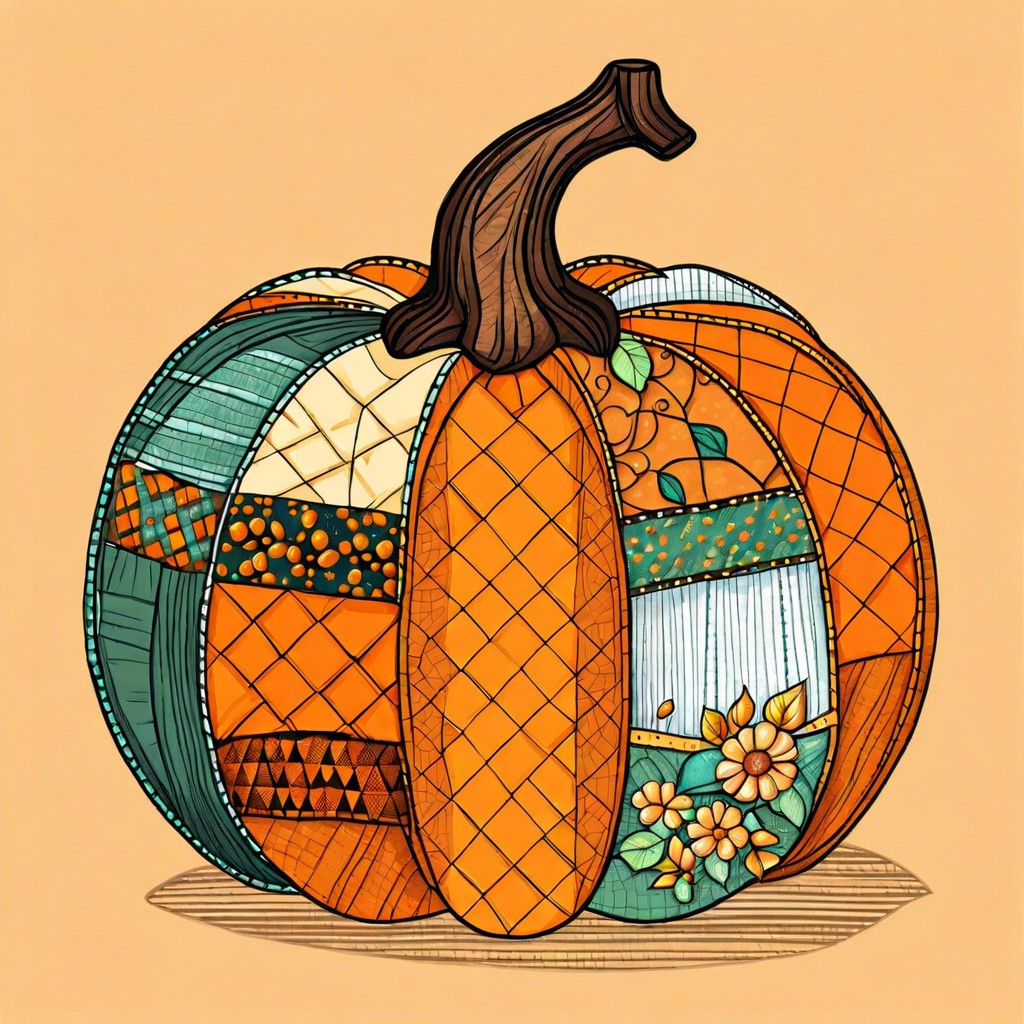 patchwork pumpkin with different textures