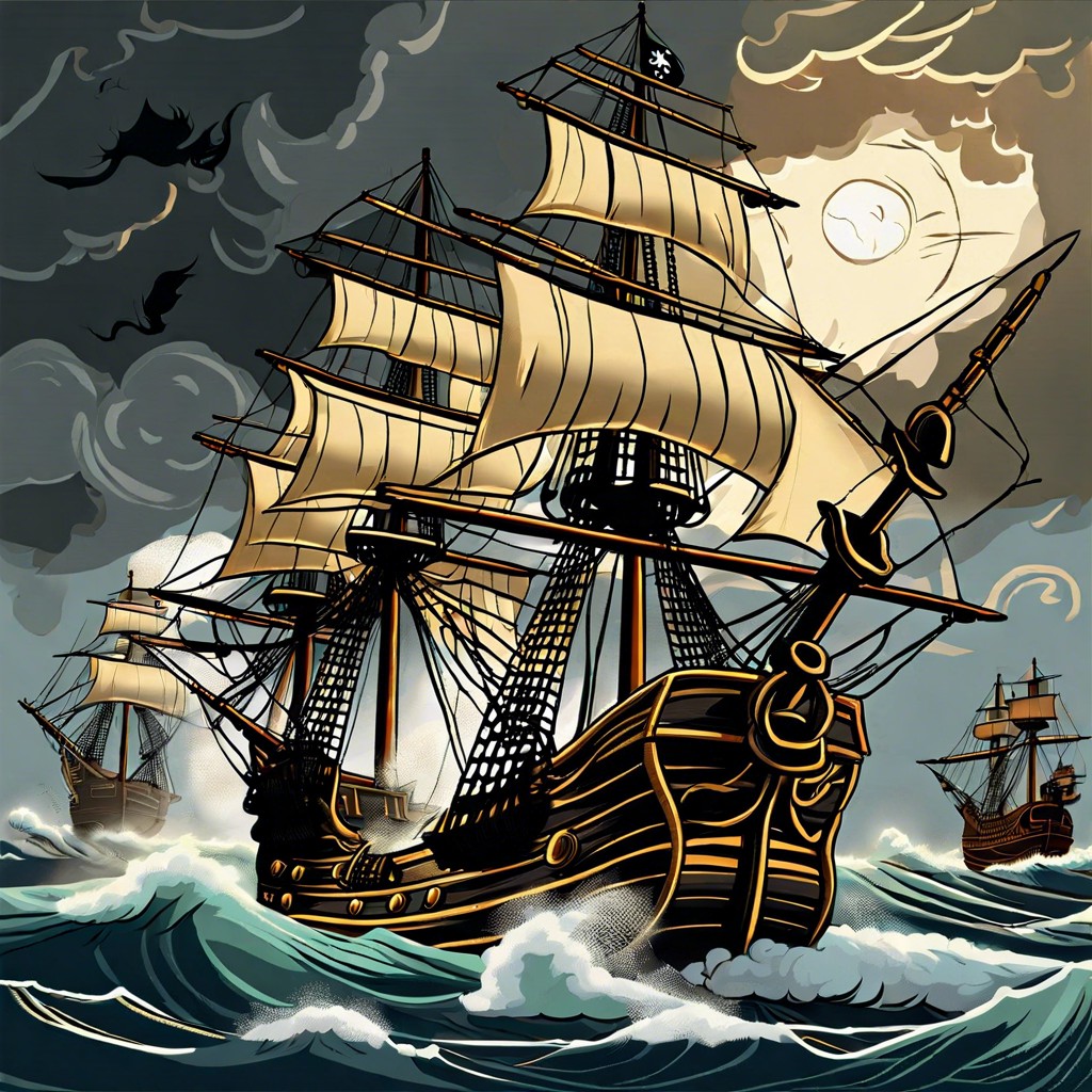 pirate ship battle scene
