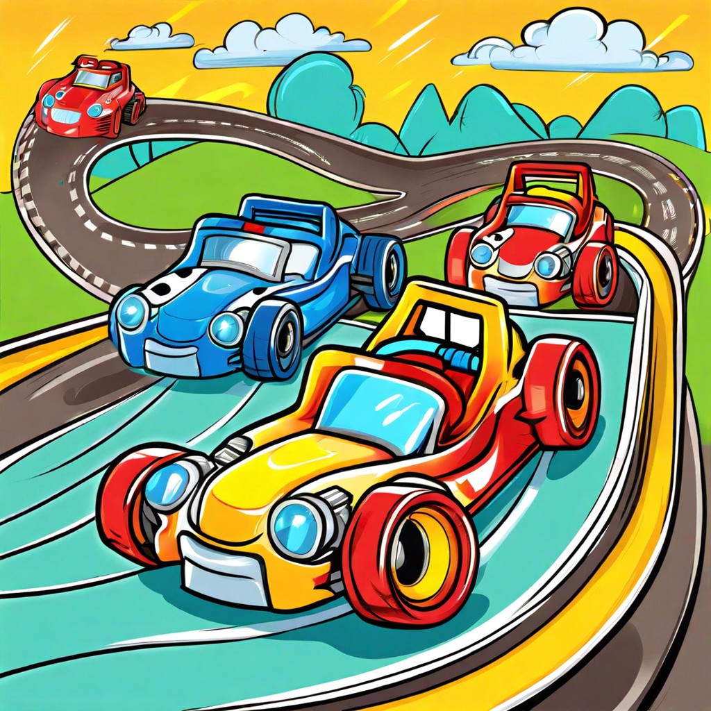 race car track with speedy competitions