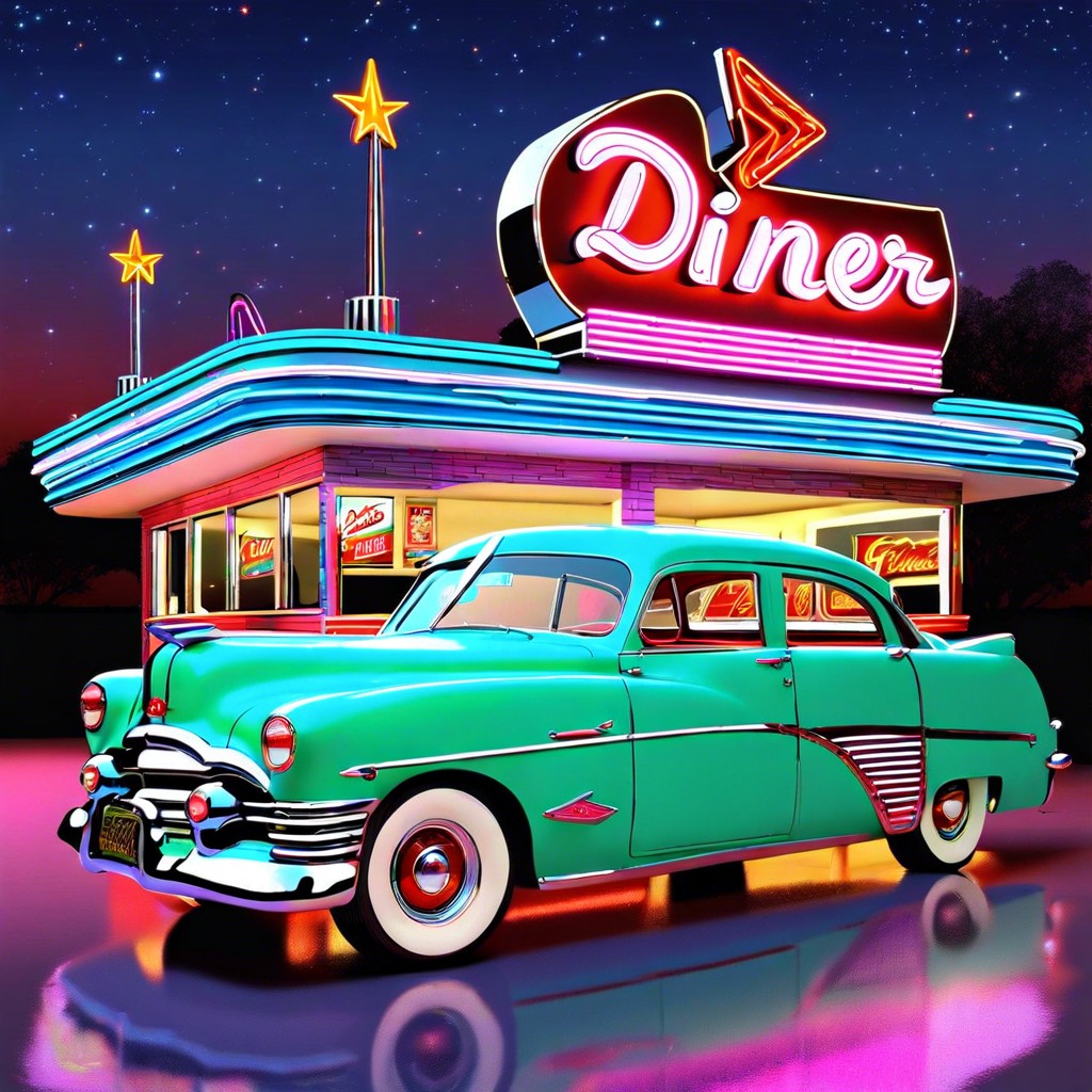retro diner in the 1950s