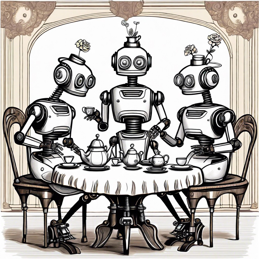 robots having a tea party