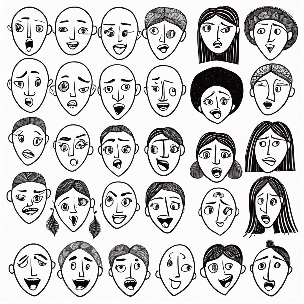 series of facial expressions