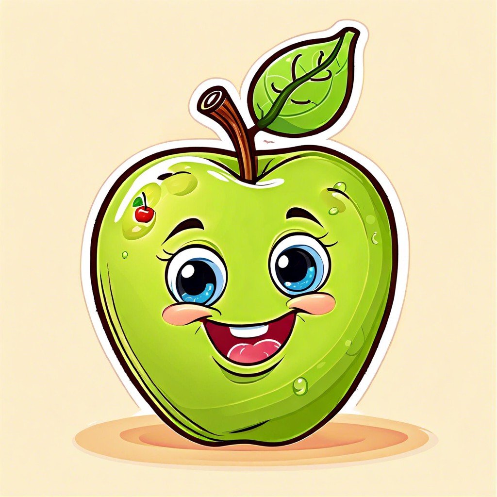 simple apple with a worm