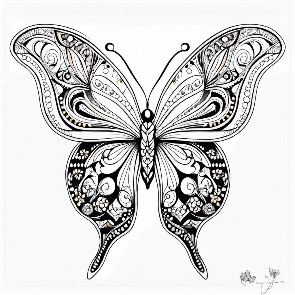 simple butterfly with patterned wings