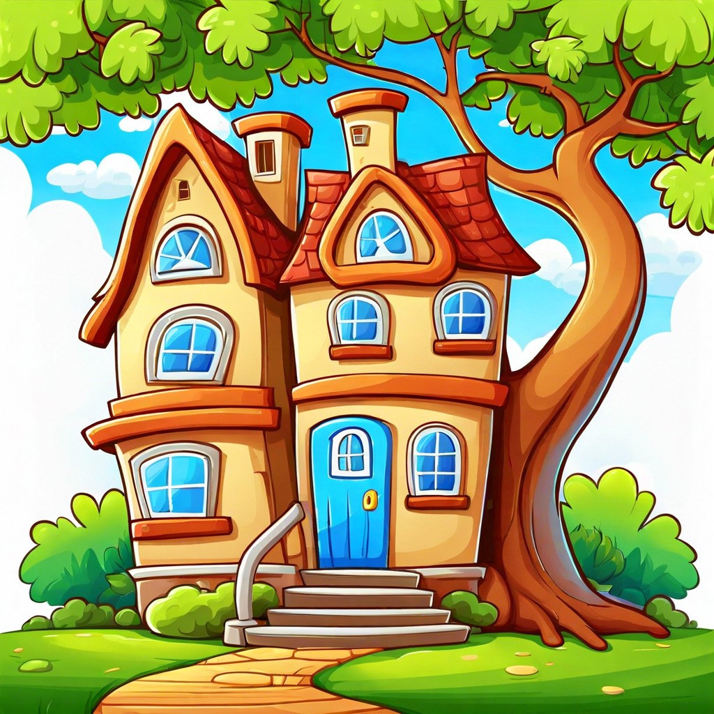 simple house and tree