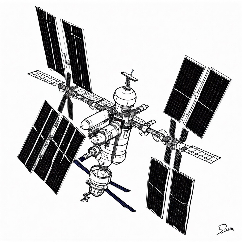 sketch of the international space station iss