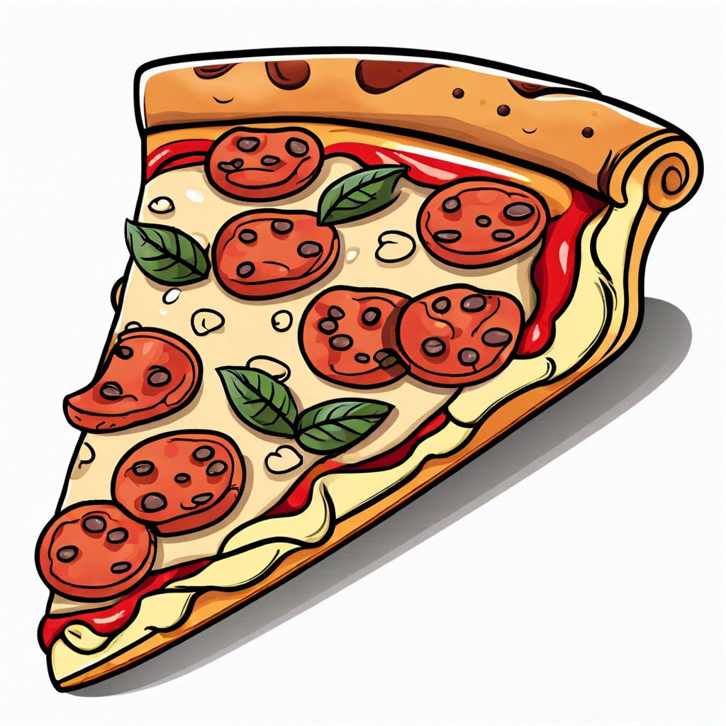 slice of pizza with easy toppings like circles for pepperoni