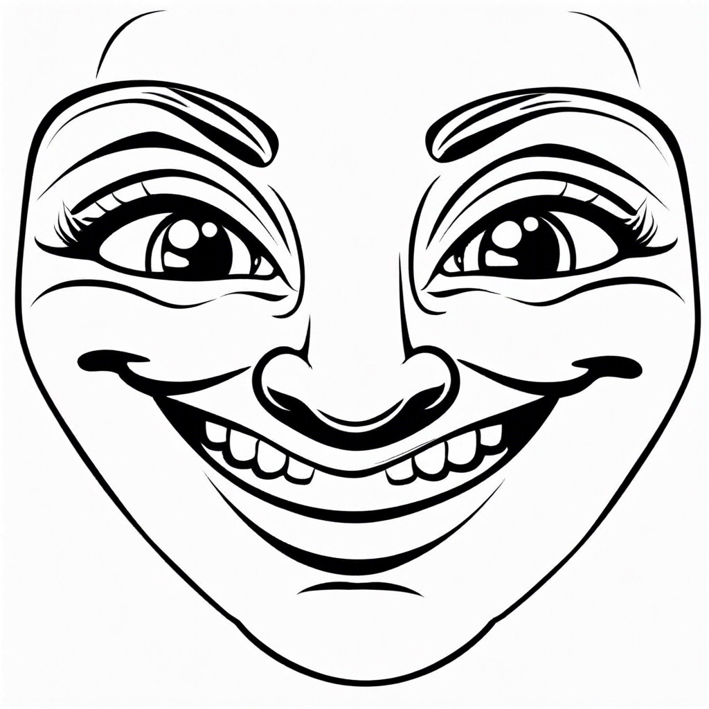 smiling eyes with curved upper lines and upturned corners