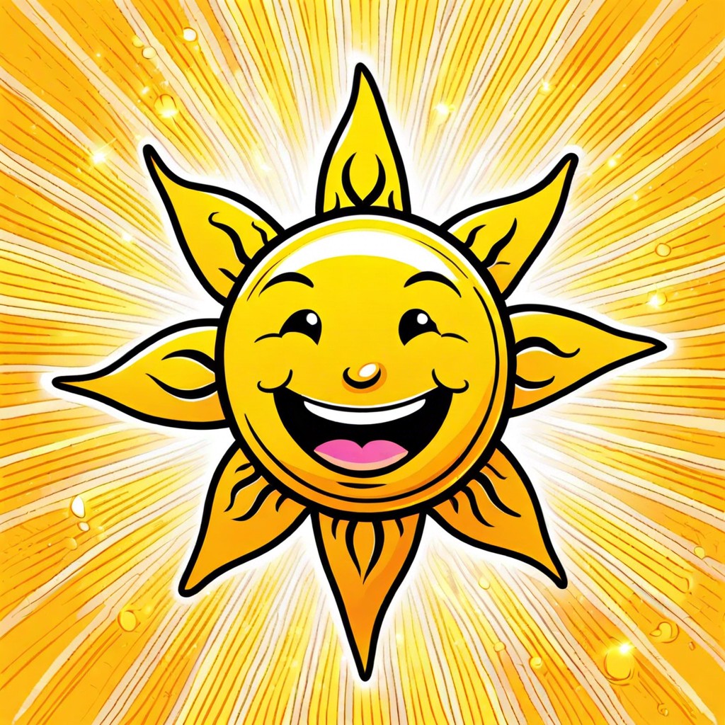 smiling sun with rays