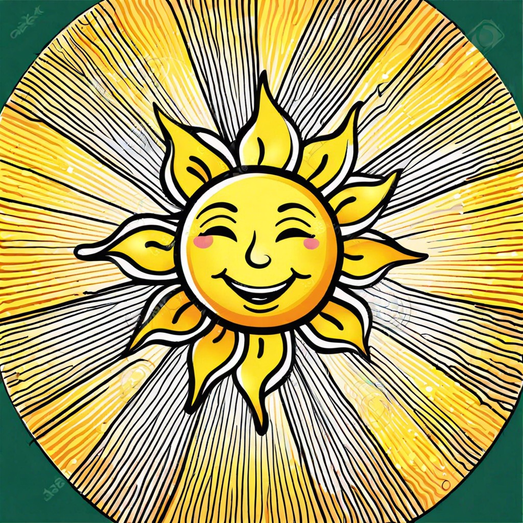 smiling sun with simple rays