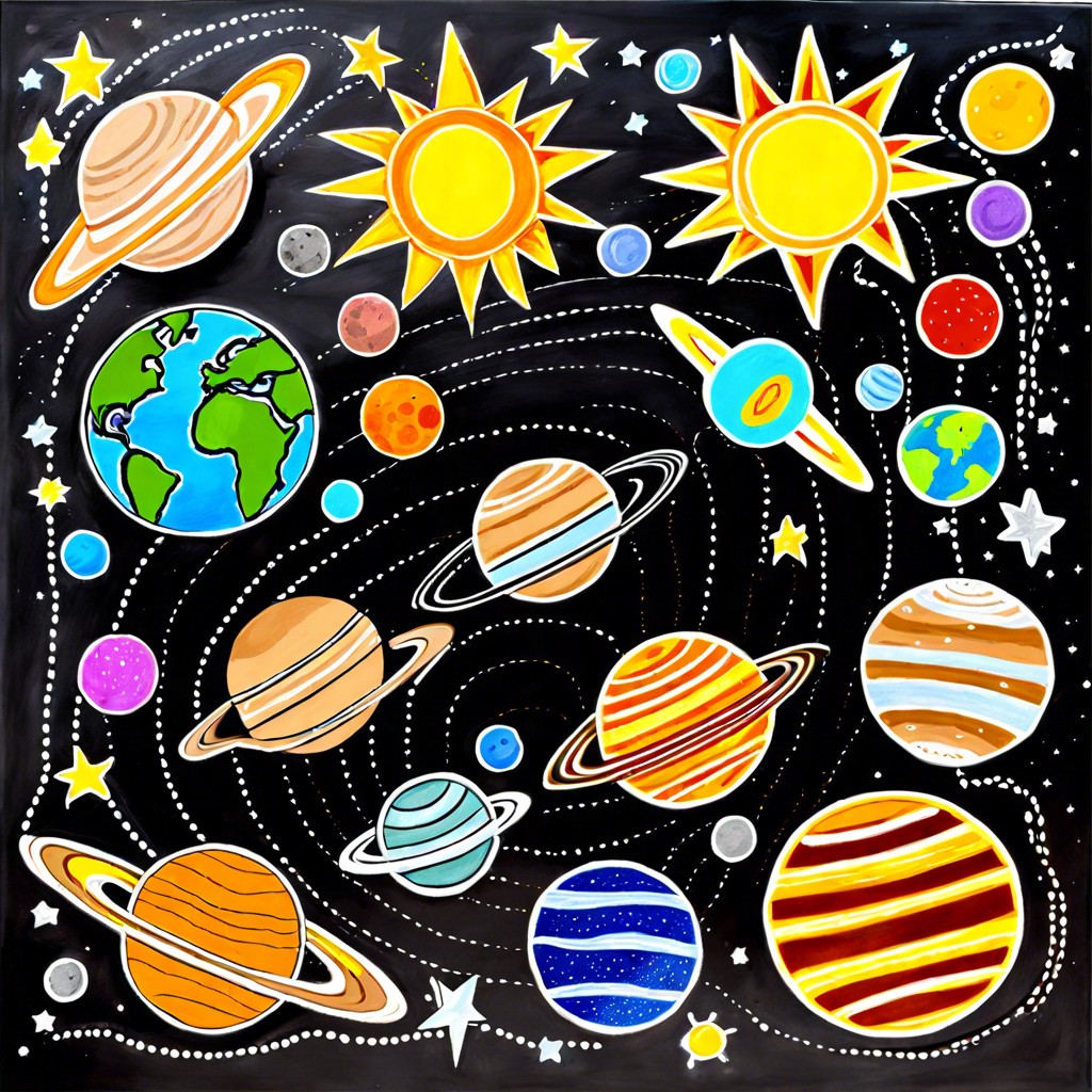 solar system with planets and stars
