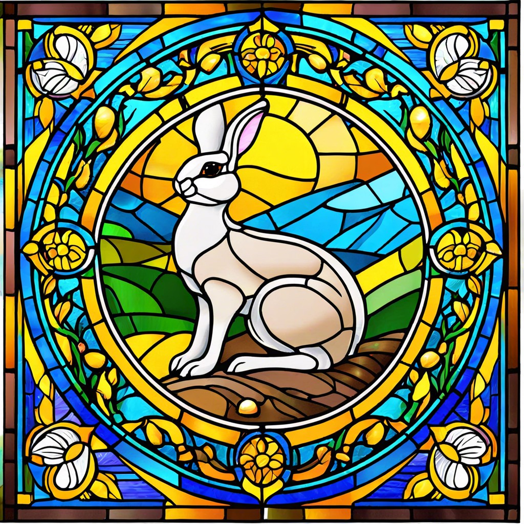 stained glass window design with an easter theme