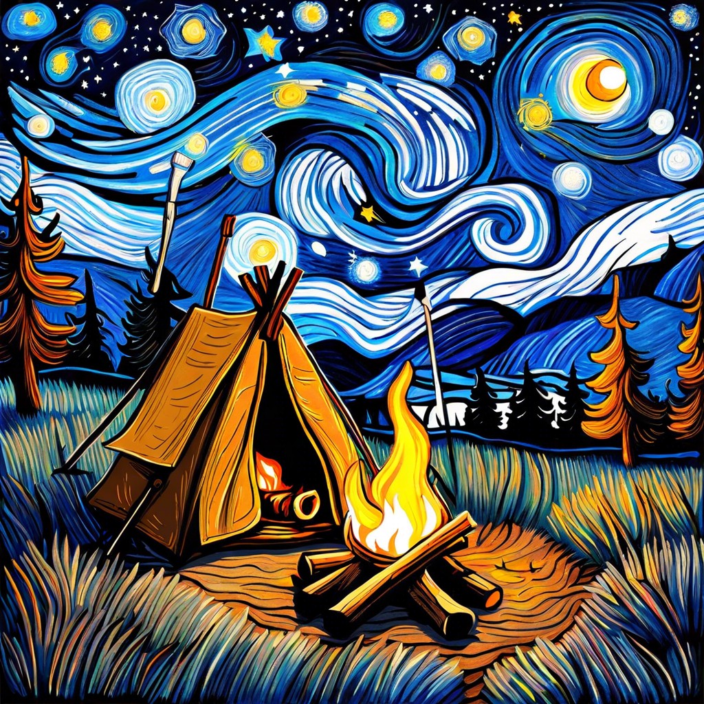 starry night campfire