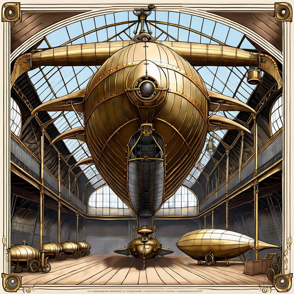 steampunk airship hangar