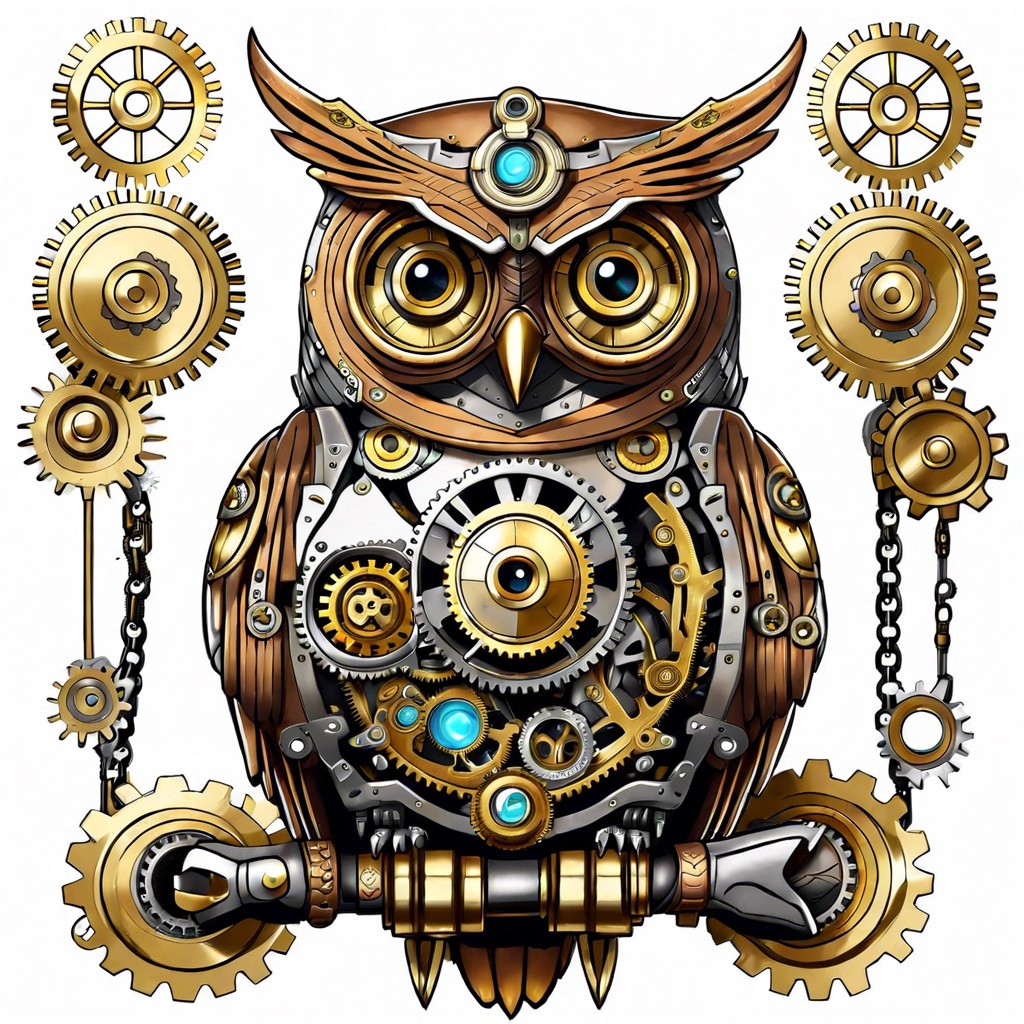 steampunk animals with mechanical elements