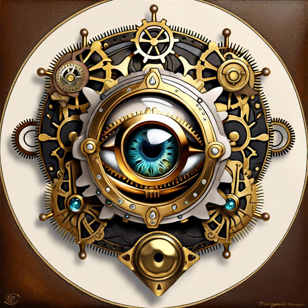 steampunk eyes steampunk motifs with brass and leather accents