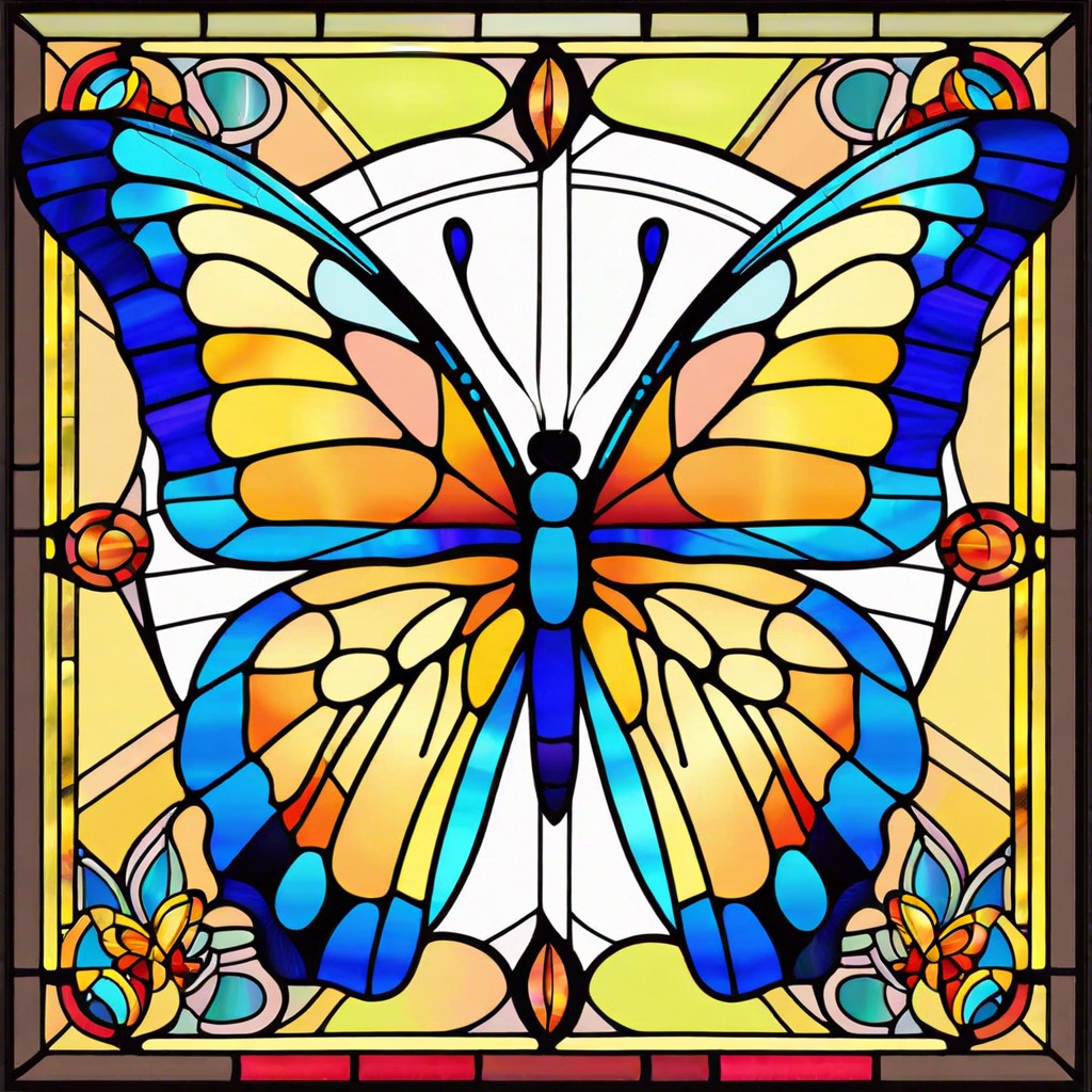 stylized stained glass butterfly