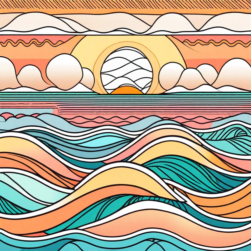 stylized waves on the ocean