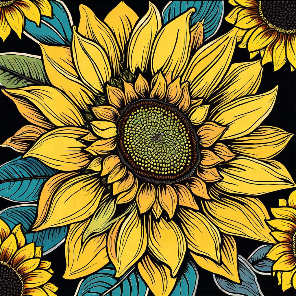 sunflower with detailed petals