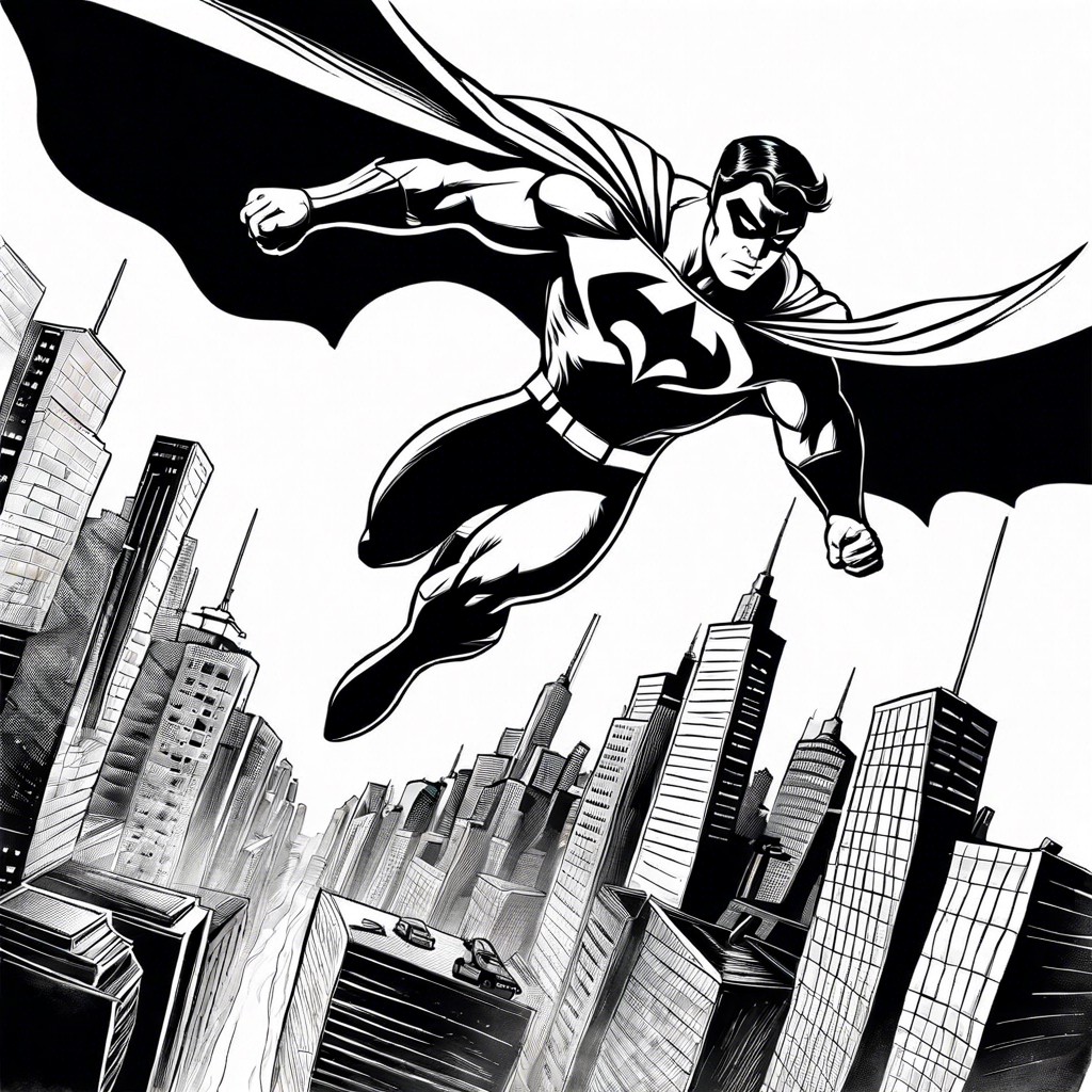 superhero saving a city