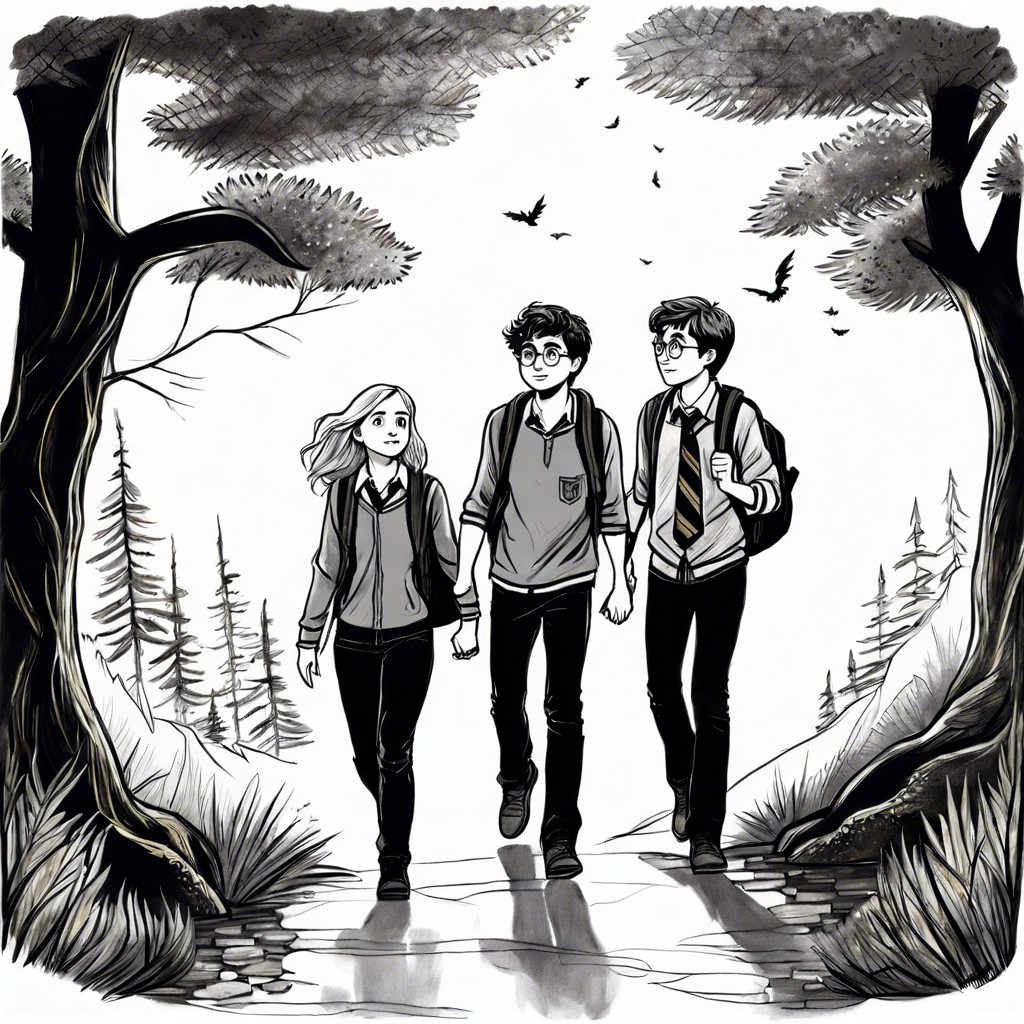 the golden trio in the forbidden forest